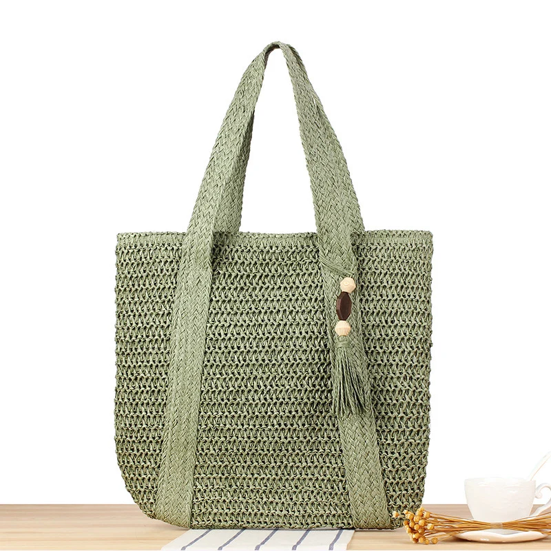 Umweltfreundliche Raffia-Einkaufstasche mit elegantem Quasten-Detail Skanto