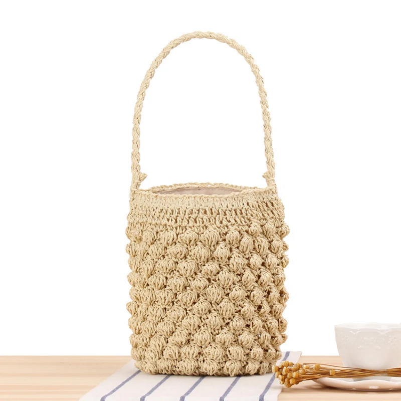 Handgefertigte Makramee-Einkaufstasche im Boho-Stil Skanto