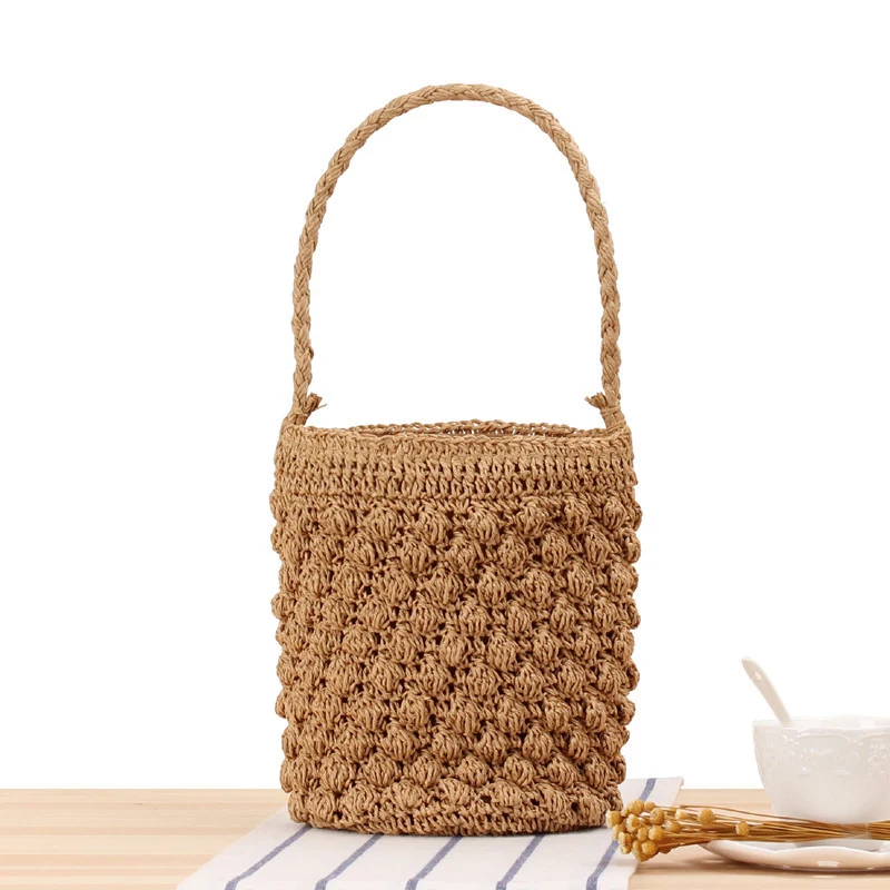 Handgefertigte Makramee-Einkaufstasche im Boho-Stil Skanto