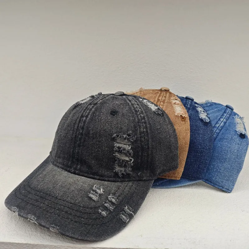 Damen Distressed Lässige Jeans Baseballkappe Skanto