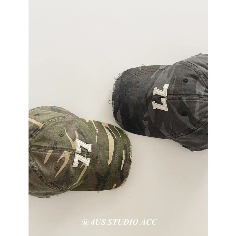 Damen Distressed Camouflage Baseballkappe Skanto