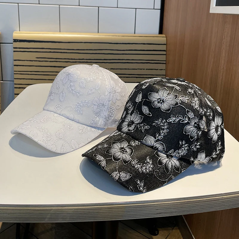 Damen Baseballkappe mit Blumenstickerei Skanto