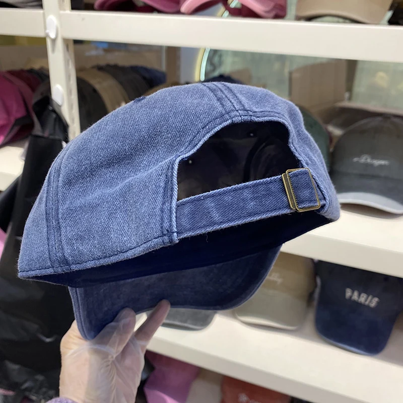 Herren Distressed Verstellbare Denim-Baseballkappe Skanto