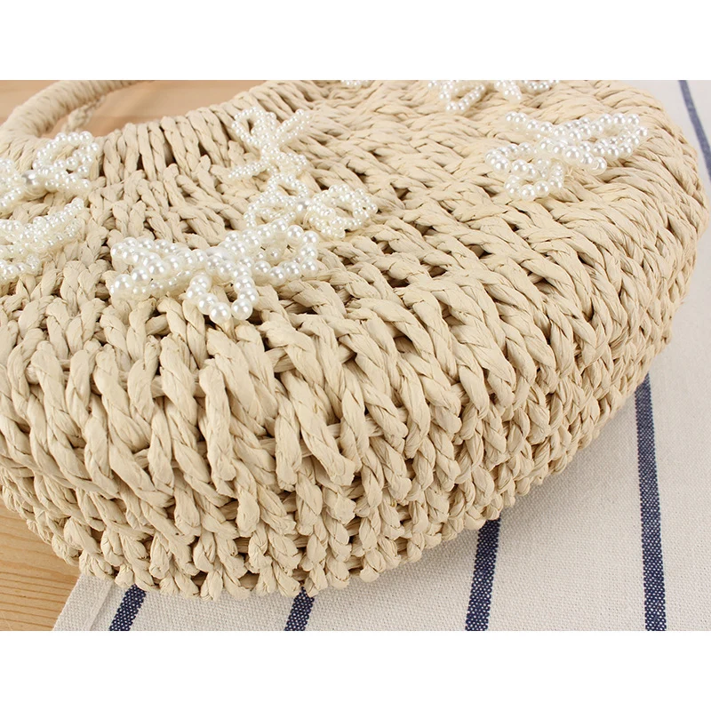 Handtasche mit dekorativen Perlenblumen Skanto