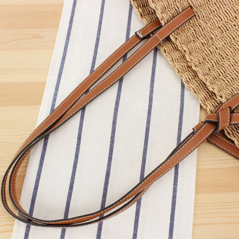 Natur-Raffia-Tragetasche mit elegantem Lederdetail Skanto