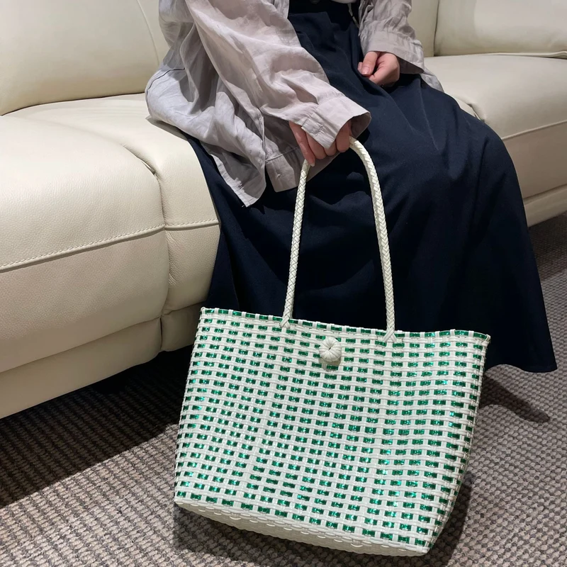 Handgewebte Einkaufs- und Strandtasche Skanto