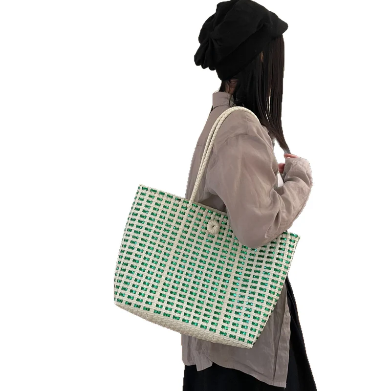 Handgewebte Einkaufs- und Strandtasche Skanto