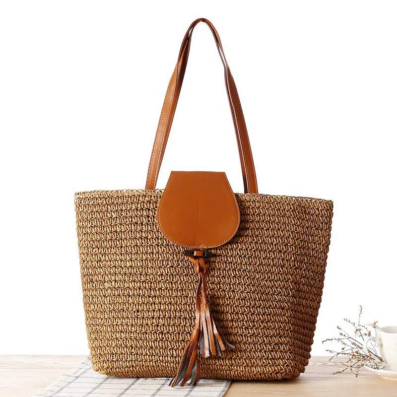 Elegante Korbtasche mit Lederdetails Skanto