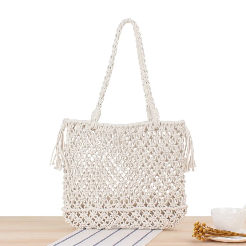 Elegante handgefertigte Makramee-Wickeltasche Skanto