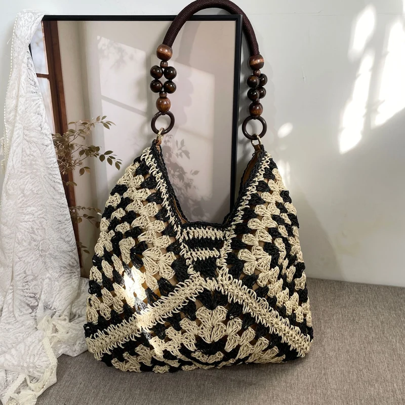 Handgeknüpfte Tragetasche im Boho-Stil Skanto