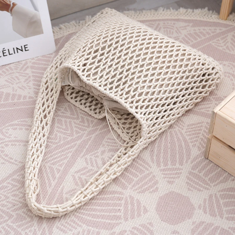 Handgefertigte Netztasche aus Naturmaterial Skanto