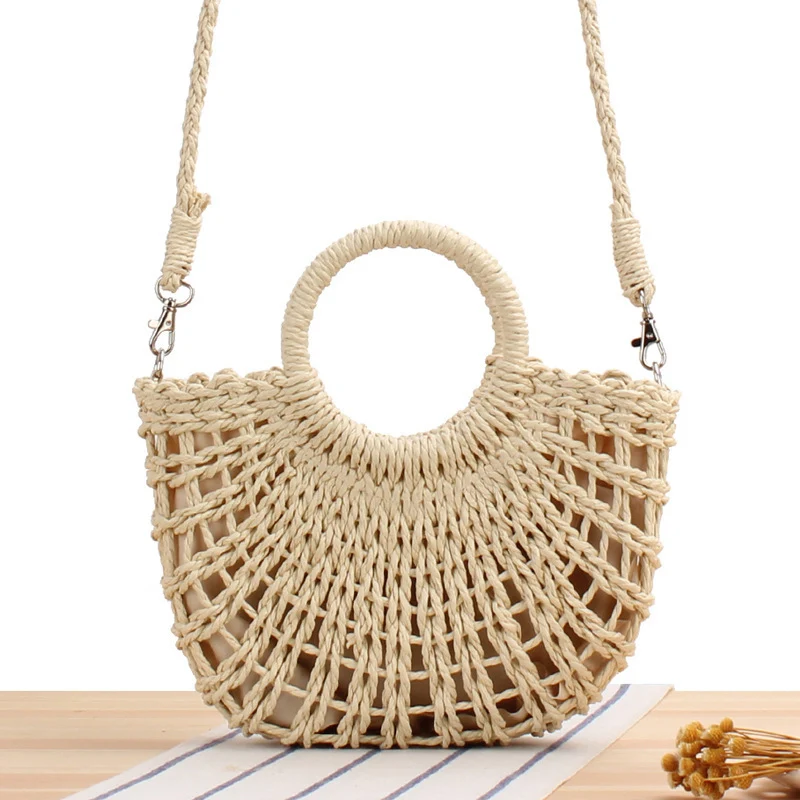 Handgefertigte Korbtasche im Boho-Stil Skanto