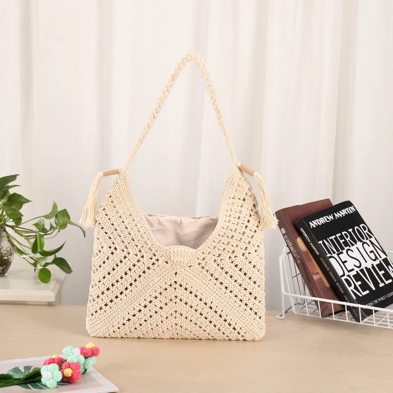 Handgemachte Makramee Shopper-Tasche Skanto
