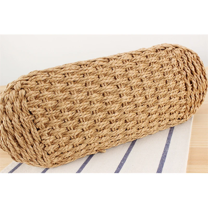 Handtasche aus handgewebtem Geflecht mit robusten Ledergriffen Skanto