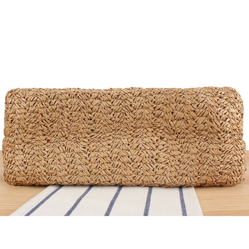 Geflochtene Strandtasche mit Holzdetails Skanto
