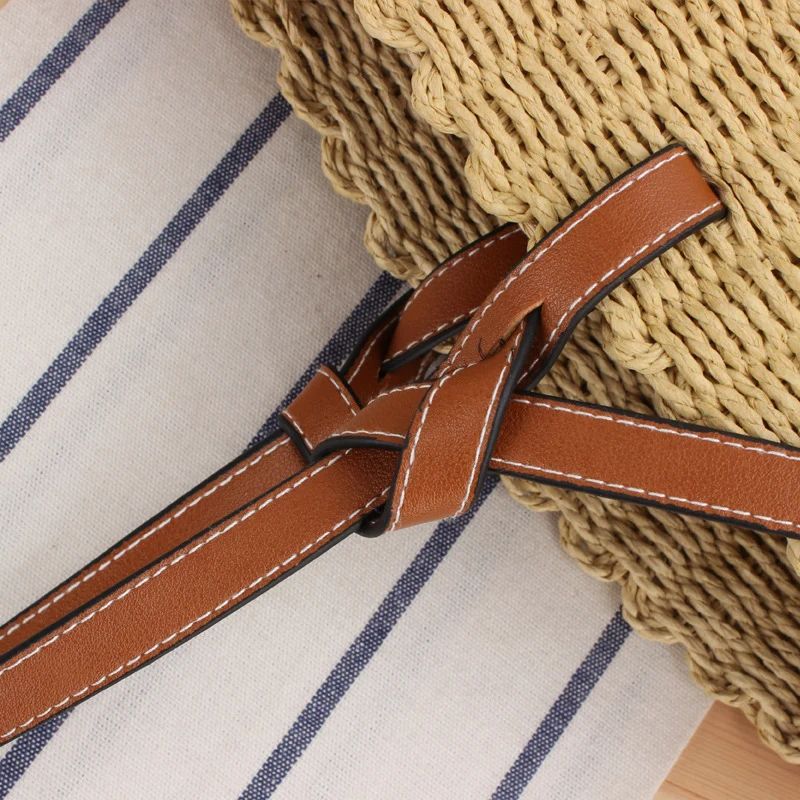 Elegante Stroh-Schultertasche mit Kunstleder-Akzenten Skanto