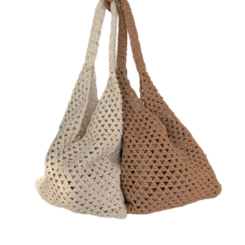 Handgeknüpfte Netztasche mit bequemen Doppelgriffen Skanto