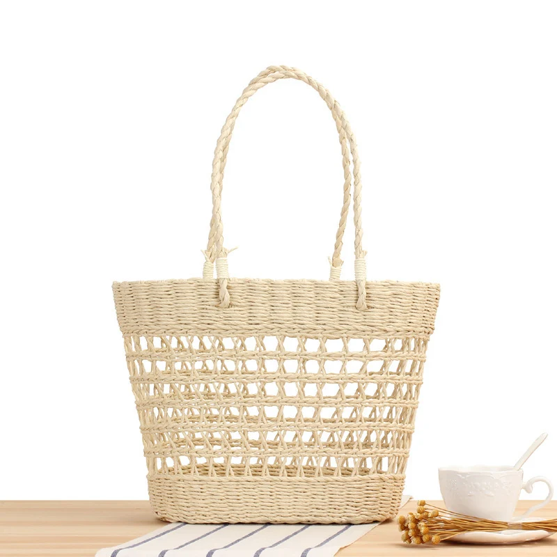 Geflochtene Strandtasche aus Naturmaterial Skanto