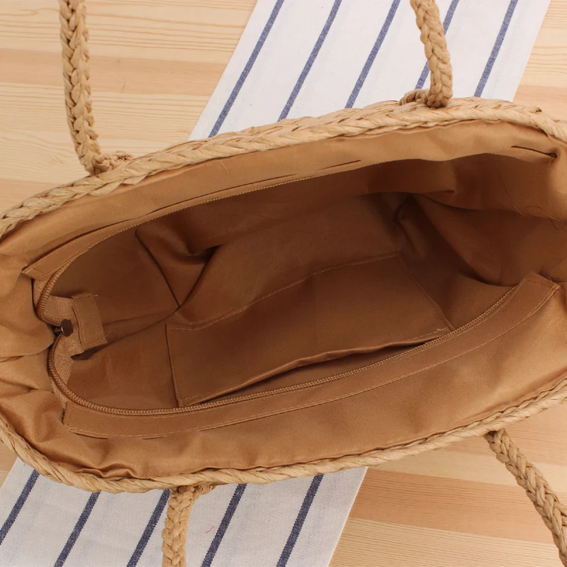 Geflochtene Stroh-Strandtasche mit robusten Griffen Skanto