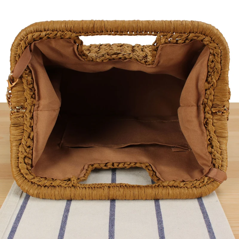 Besondere Handtasche aus Natur-Raffia Skanto