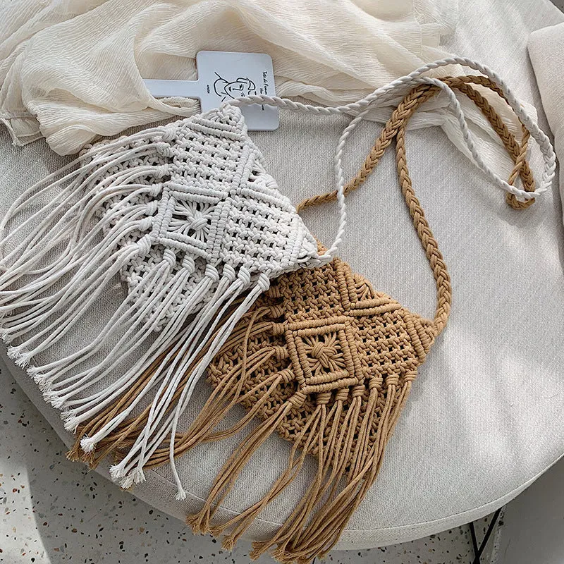 Handgeknüpfte Fransen-Tasche Skanto