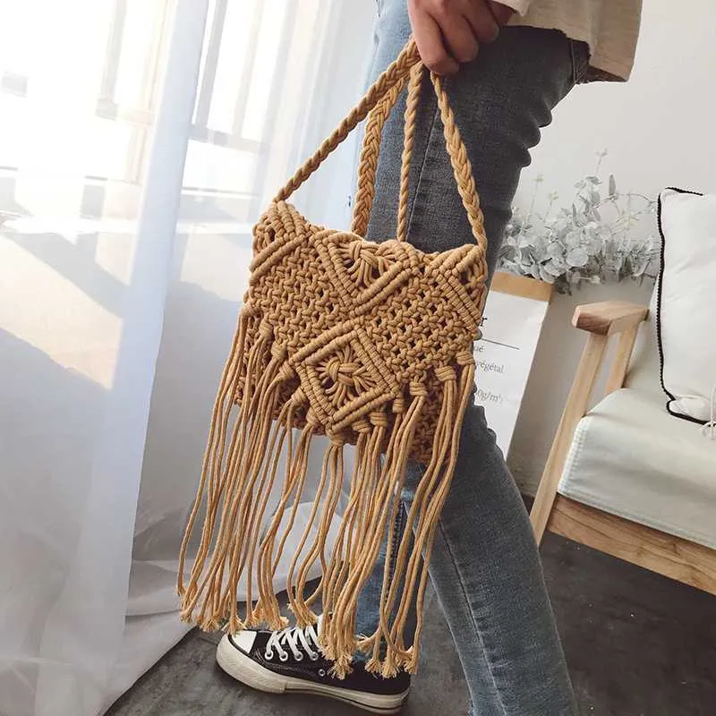 Handgeknüpfte Fransen-Tasche Skanto