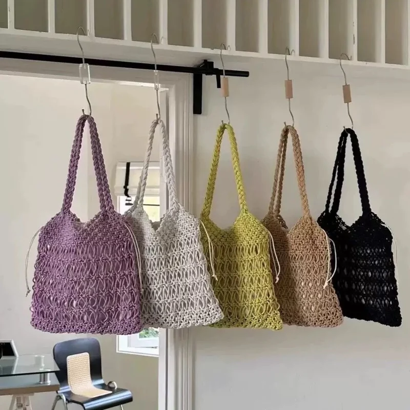 Handgestrickte Tragetasche und Strandtasche Skanto