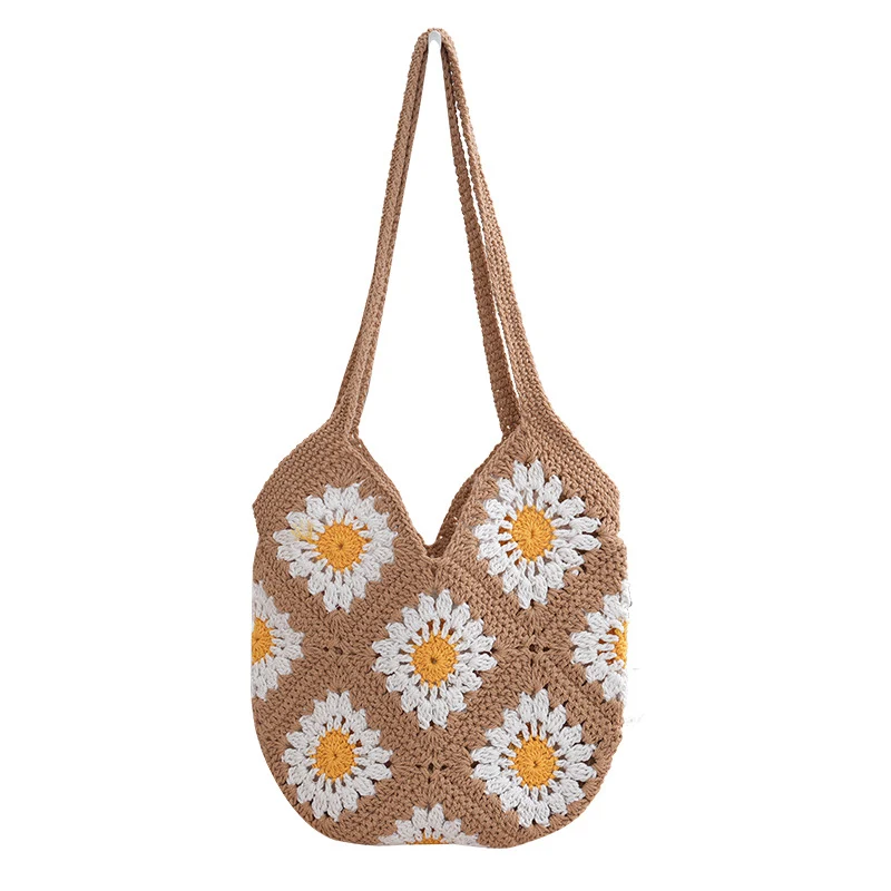 Gehäkelte Tasche mit Blumenmustern Skanto