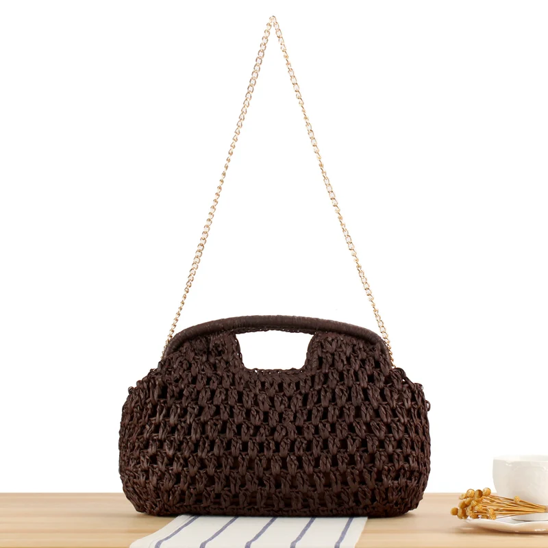 Geflochtene Handtasche mit eleganten Kettengriffen Skanto