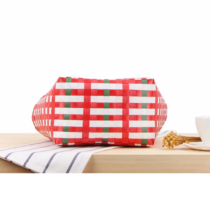 Geflochtener Shopper mit farbenfrohem Muster Skanto