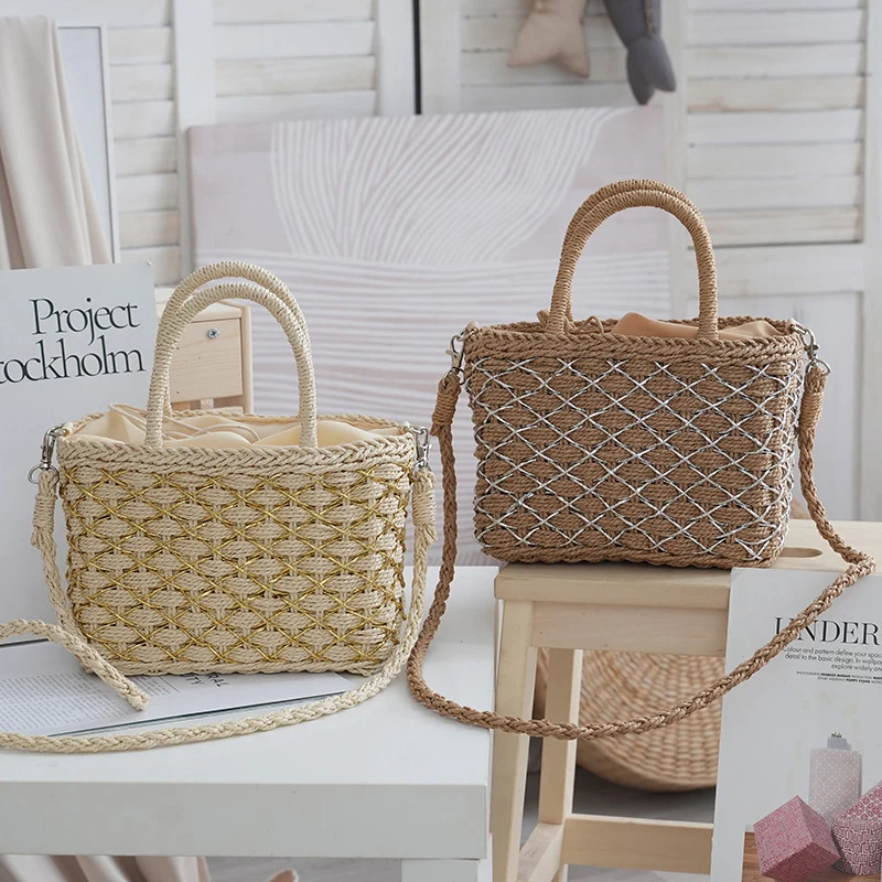 Stylische Rattan-Handtasche Skanto