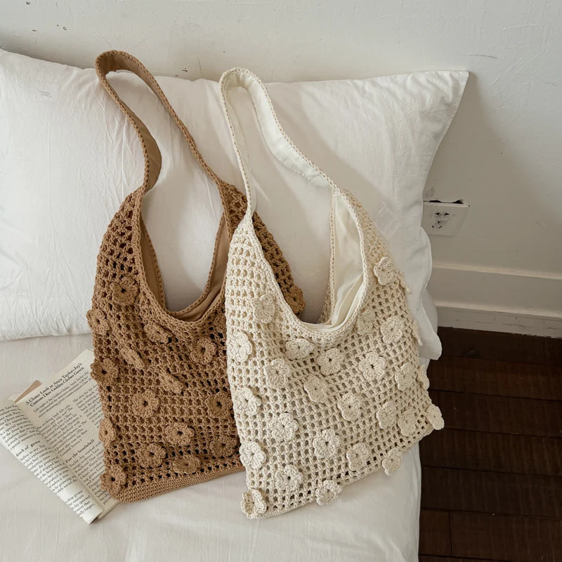 Strukturierte Häkelhandtasche Skanto