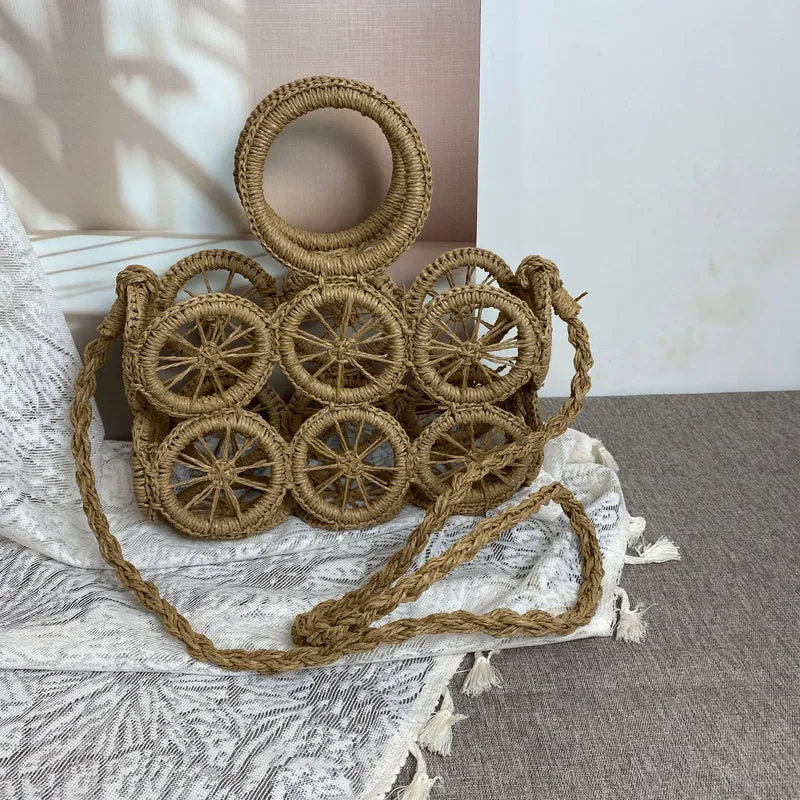 Künstlerische Korbtasche mit auffälligem Muster Skanto
