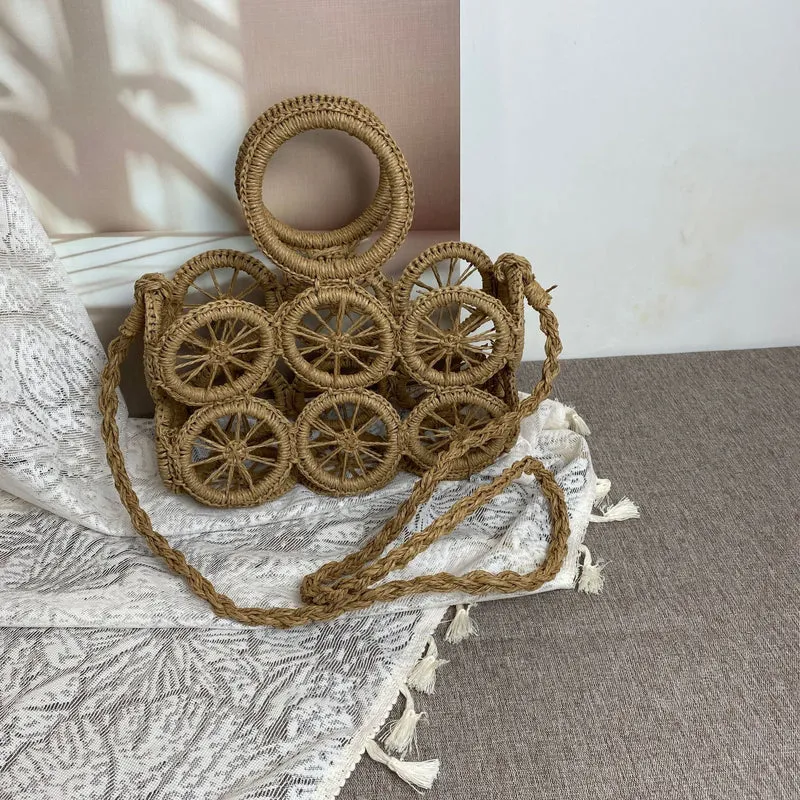 Künstlerische Korbtasche mit auffälligem Muster Skanto