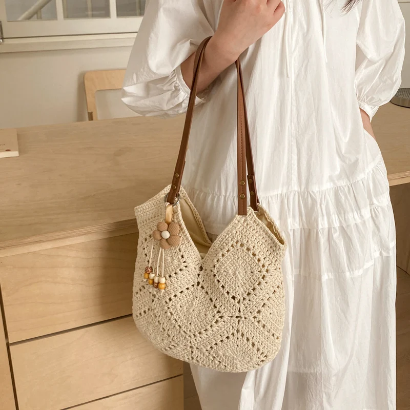 Handgemachte Makramee Shopper-Tasche Skanto