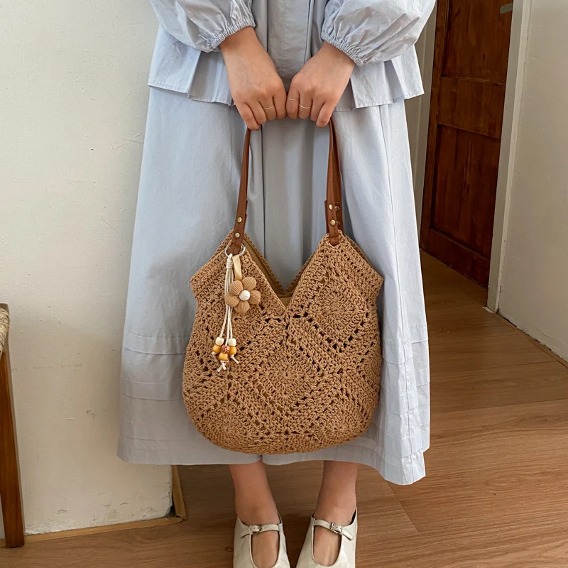 Handgemachte Makramee Shopper-Tasche Skanto