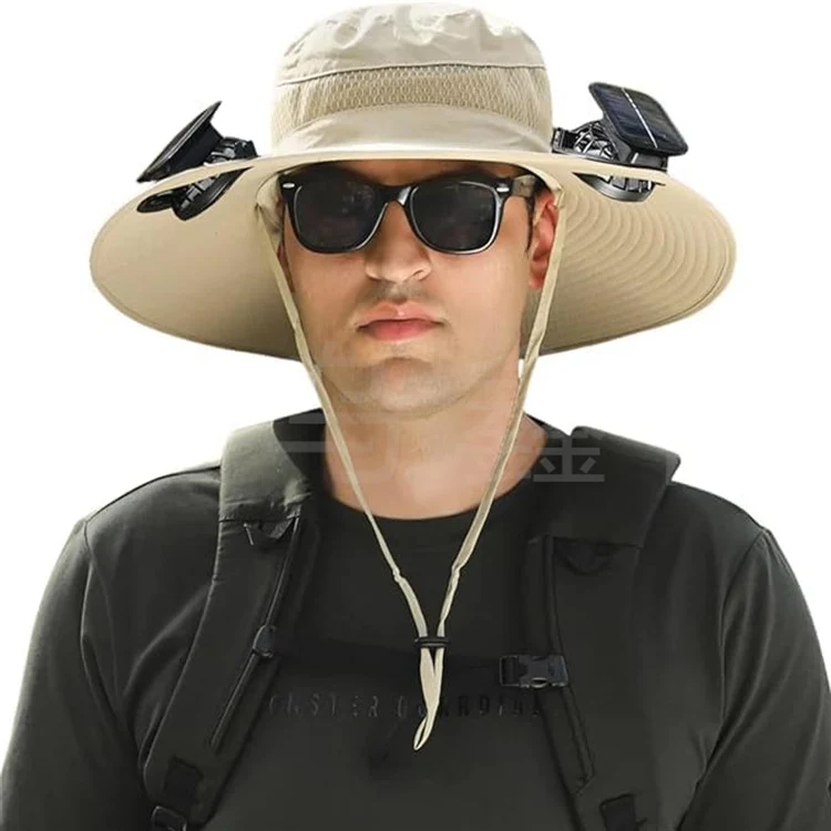 Sonnenhut mit solarbetriebenem Ventilator und breiter Krempe Skanto