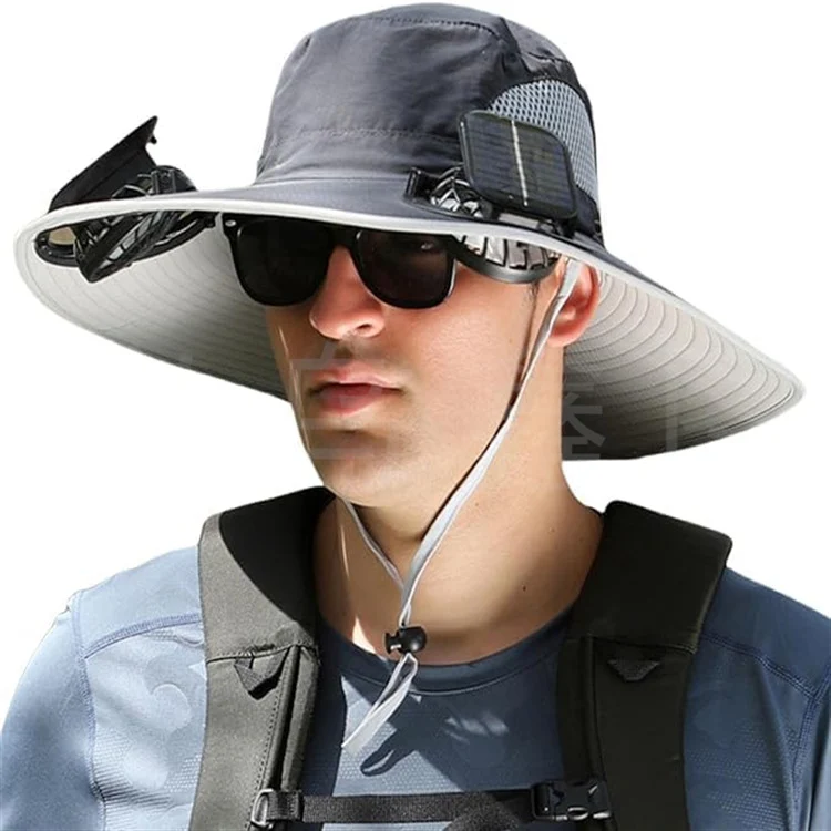 Sonnenhut mit solarbetriebenem Ventilator und breiter Krempe Skanto