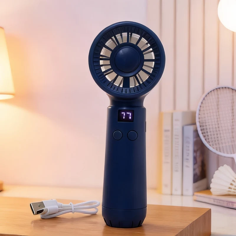 Tragbarer USB-Handventilator für Damen mit LED-Anzeige und einstellbaren Geschwindigkeiten Skanto