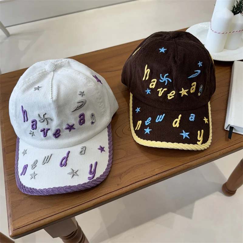 Bestickte Cord-Baseballkappe für Damen Skanto