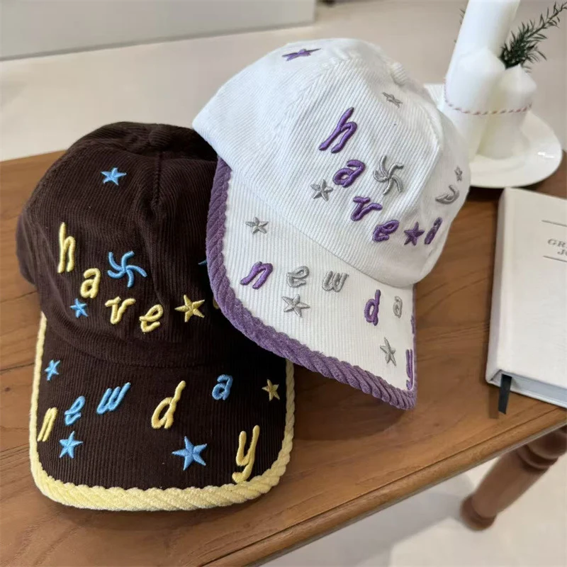 Bestickte Cord-Baseballkappe für Damen Skanto