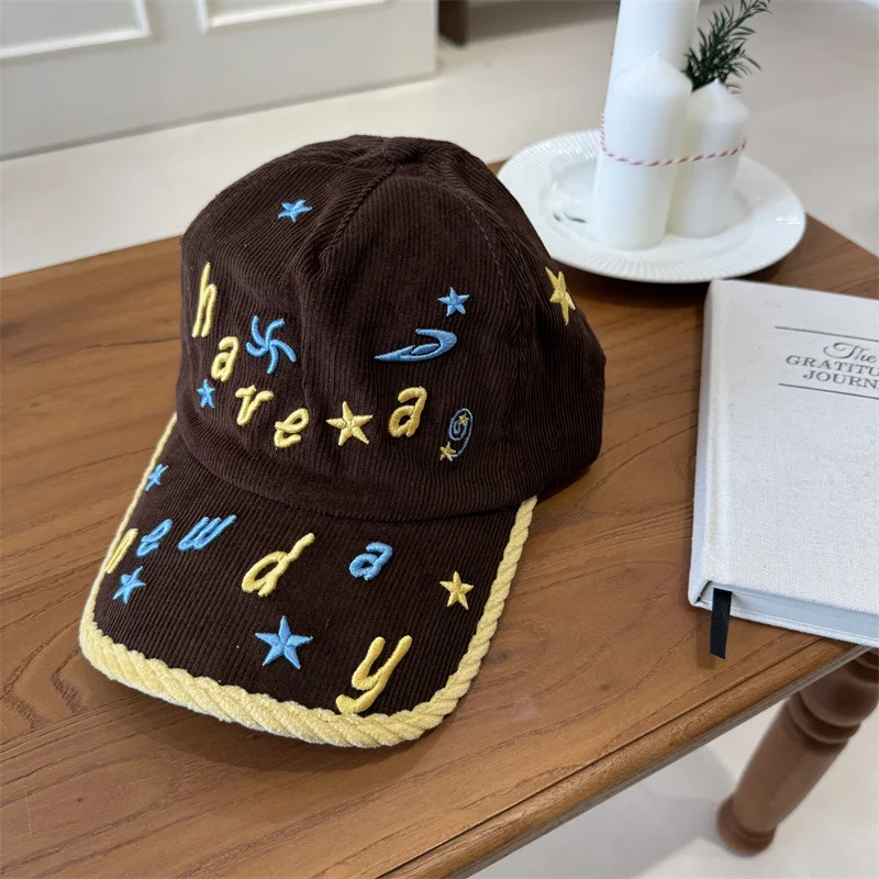 Bestickte Cord-Baseballkappe für Damen Skanto
