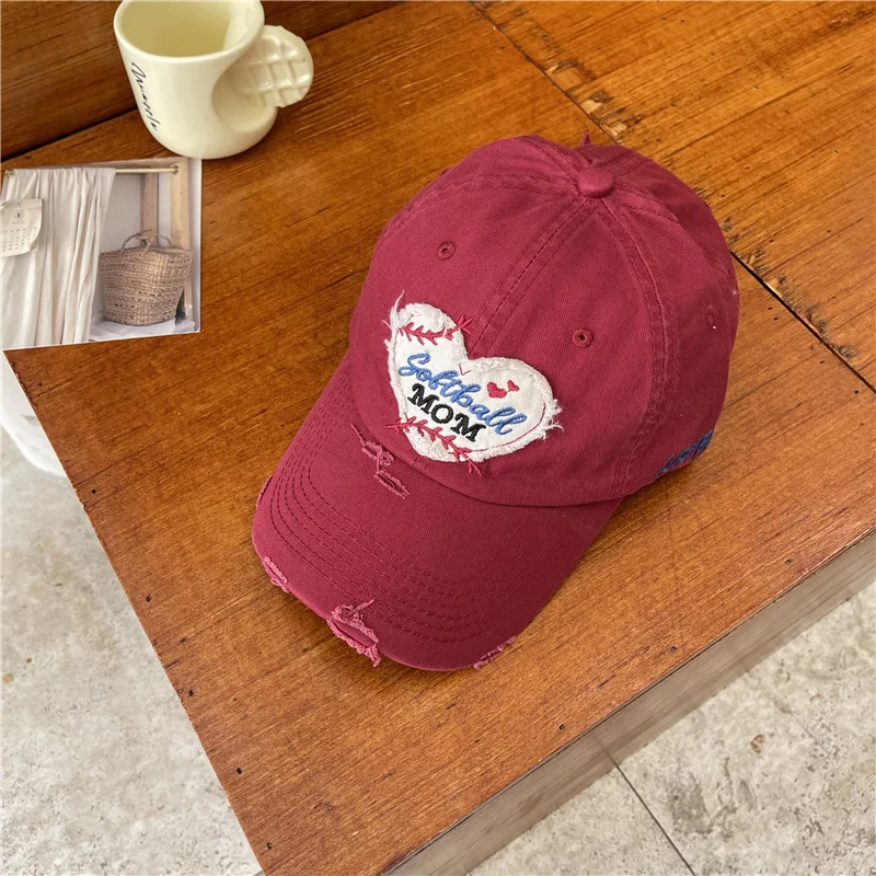 Damen Baseball Cap mit Softball Mom Patch im Used-Look Skanto