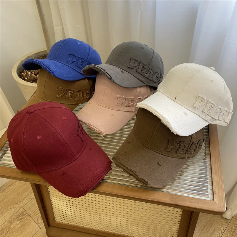 Damen Baseball Cap mit Peace-Grafik im Used-Look Skanto