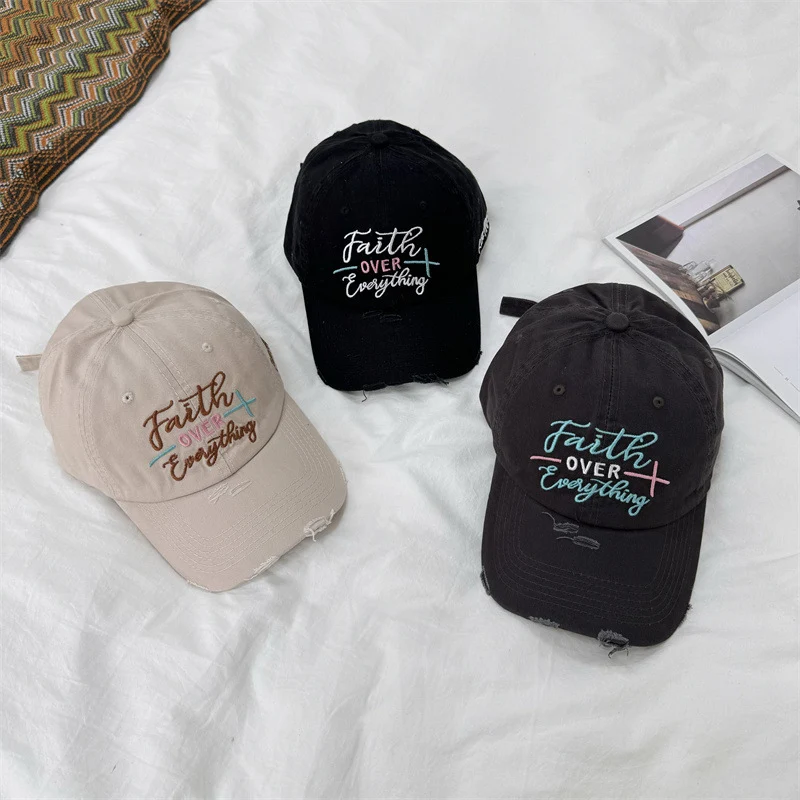 Damen bestickte Baseball Cap im Used-Look Skanto