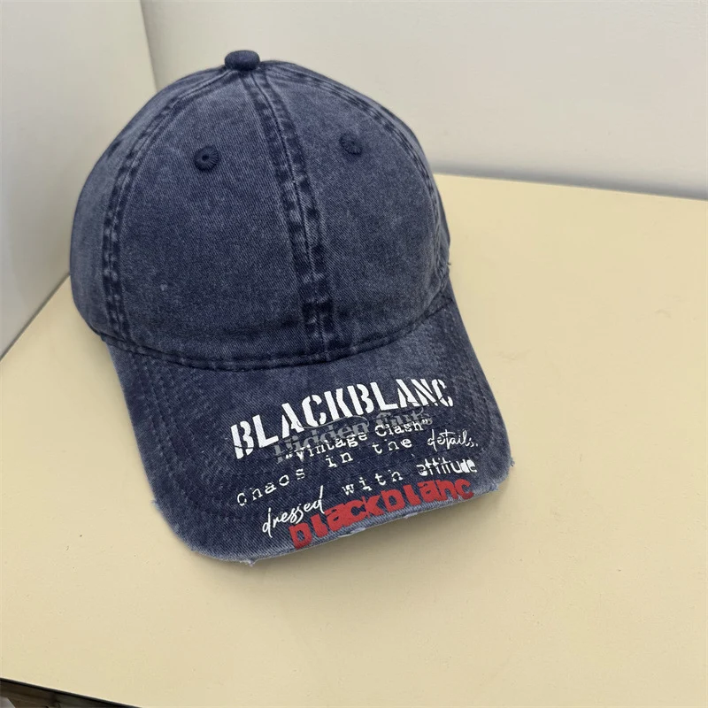 Herren Used-Denim-Mütze mit Grafik Skanto