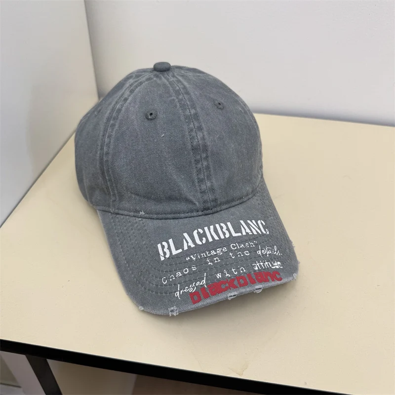 Herren Used-Denim-Mütze mit Grafik Skanto