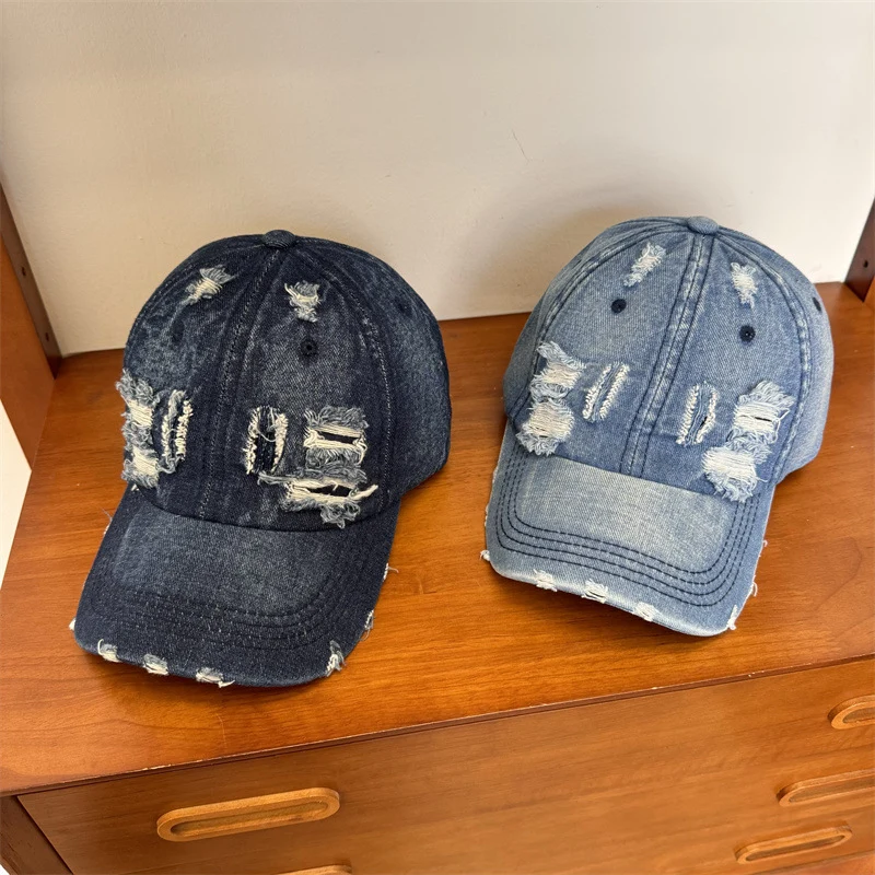 Damen Baseball Cap aus Denim im Used-Look, verstellbar Skanto