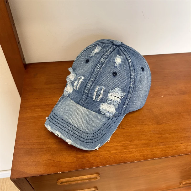 Damen Baseball Cap aus Denim im Used-Look, verstellbar Skanto