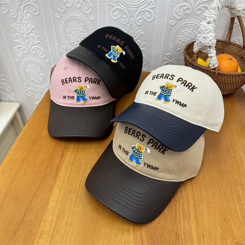 Unisex bestickte Cap mit verspieltem Bärenmotiv Skanto